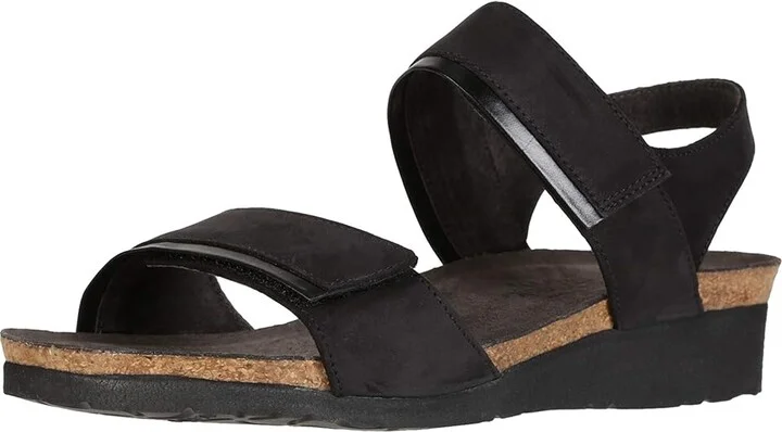 Naot Aisha - Wide Women's Shoes Black Velvet Nubuck/Black Madras Leather : EU 36 (US Women's 5) W, Suede - Image 2