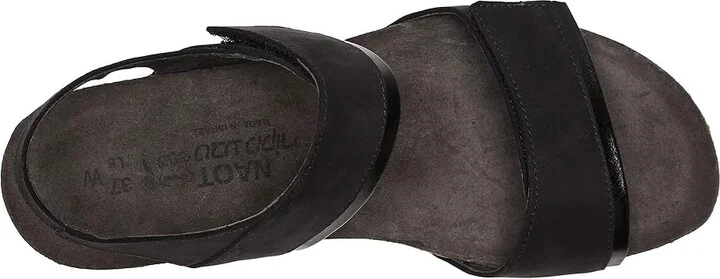 Naot Aisha - Wide Women's Shoes Black Velvet Nubuck/Black Madras Leather : EU 36 (US Women's 5) W, Suede - Image 3