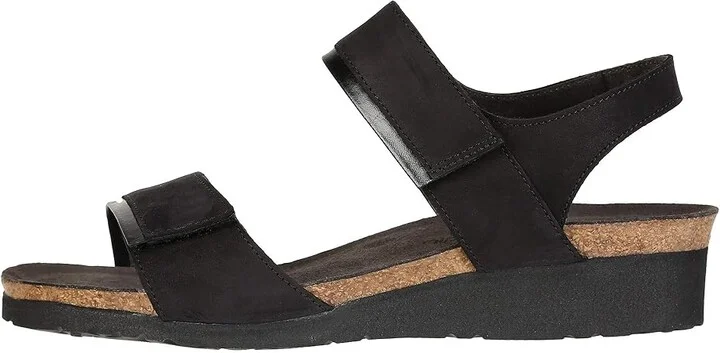 Naot Aisha - Wide Women's Shoes Black Velvet Nubuck/Black Madras Leather : EU 36 (US Women's 5) W, Suede - Image 7
