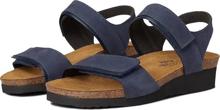 Naot Aisha - Wide Women's Shoes Navy Velvet Nubuck/Ink Leather : EU 43 (US Women's 12) M