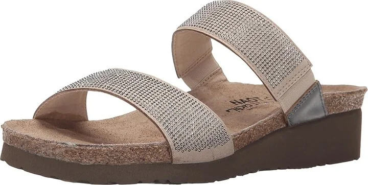 Naot Bianca Women's Sandals Beige/Silver Rivets/Mirror Leather : EU 36 (US Women's 5) M, Leather/Latex/Suede - Image 2