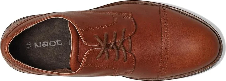 Naot Bondos Men's Lace Up Wing Tip Shoes Brown Peanut Leather : EU 40 (US Men's 7) M - Image 2