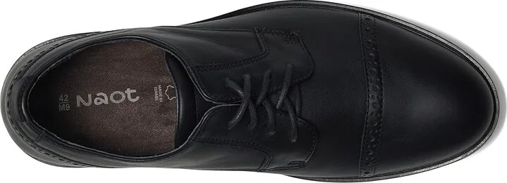 Naot Bondos Men's Lace Up Wing Tip Shoes Jet Black Leather : EU 40 (US Men's 7) M - Image 2