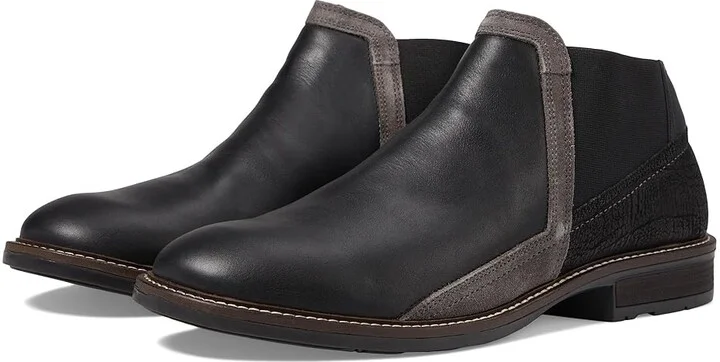 Naot Business Men's Shoes Black Raven Leather/Black Crackle Leather/Gray Suede : EU 41 (US Men's 8) M, Leather/Suede