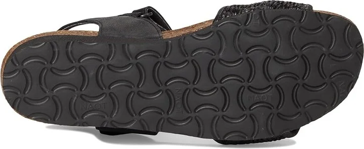 Naot Cecile Women's Sandals Black Shiny Leather/Black Raffia : EU 42 (US Women's 11) M - Image 3