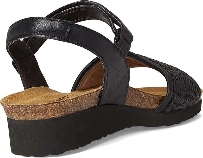 Naot Cecile Women's Sandals Black Shiny Leather/Black Raffia : EU 42 (US Women's 11) M - Image 4