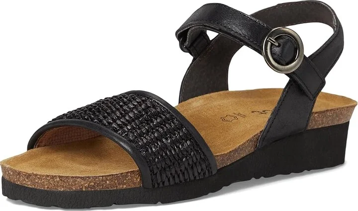 Naot Cecile Women's Sandals Black Shiny Leather/Black Raffia : EU 42 (US Women's 11) M - Image 5