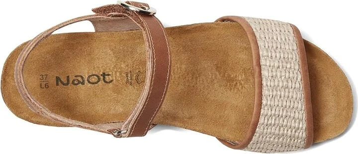 Naot Cecile Women's Sandals Latte Brown Leather/Sand Raffia : EU 42 (US Women's 11) M - Image 2