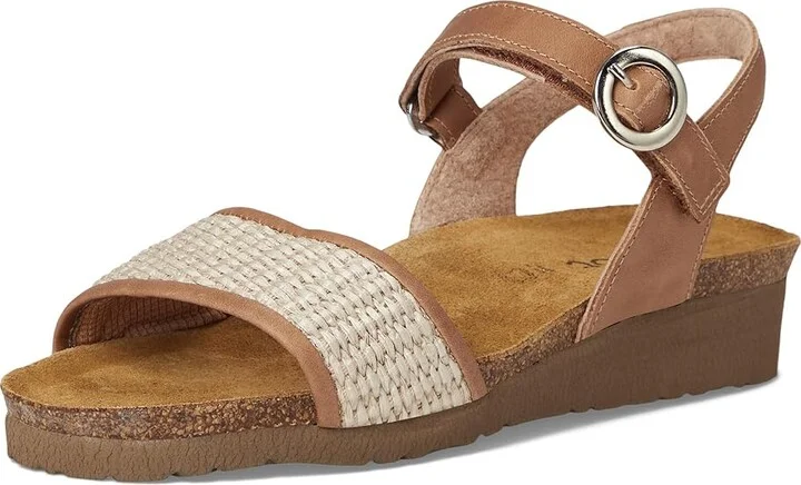 Naot Cecile Women's Sandals Latte Brown Leather/Sand Raffia : EU 42 (US Women's 11) M - Image 5