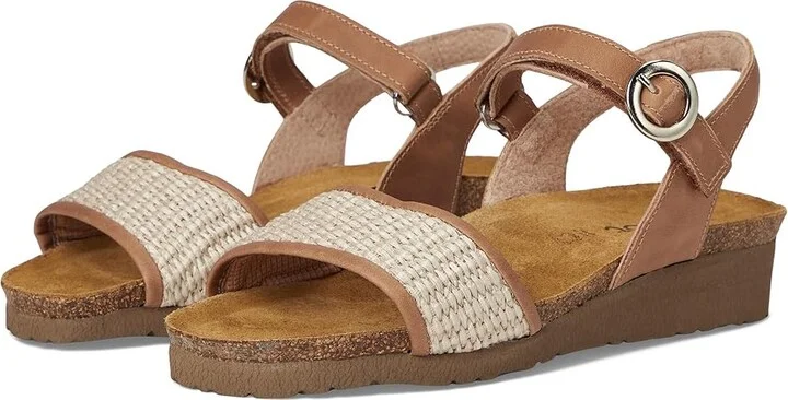 Latte Brown Leather,sand Raffia