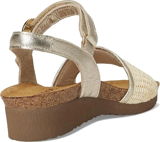 Naot Cecile Women's Sandals Radiant Gold Leather/Blonde Raffia : EU 42 (US Women's 11) M - Image 4