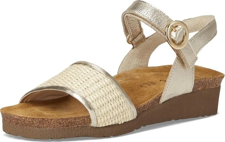 Naot Cecile Women's Sandals Radiant Gold Leather/Blonde Raffia : EU 42 (US Women's 11) M - Image 5