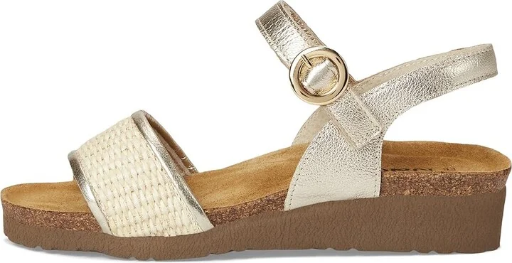 Naot Cecile Women's Sandals Radiant Gold Leather/Blonde Raffia : EU 42 (US Women's 11) M - Image 6