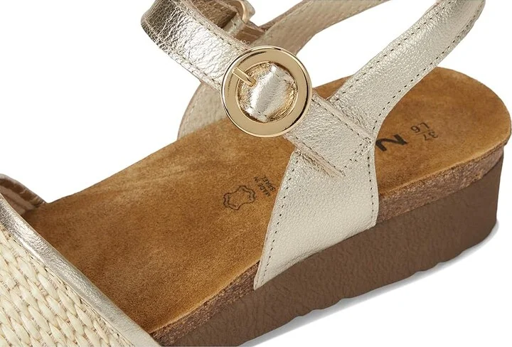 Naot Cecile Women's Sandals Radiant Gold Leather/Blonde Raffia : EU 42 (US Women's 11) M - Image 7