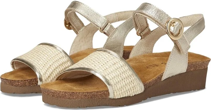 Naot Cecile Women's Sandals Radiant Gold Leather/Blonde Raffia : EU 42 (US Women's 11) M