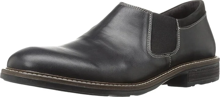 Naot Director Men's Slip on Shoes Black Raven Leather/Black Velvet Nubuck : EU 40 (US Men's 7) M - Image 2