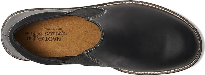 Naot Director Men's Slip on Shoes Black Raven Leather/Black Velvet Nubuck : EU 40 (US Men's 7) M - Image 3