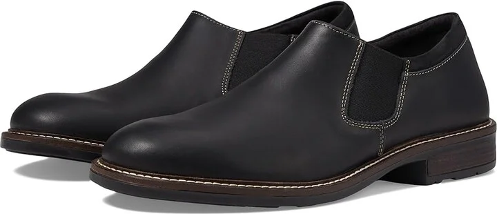 Naot Director Men's Slip on Shoes Black Raven Leather/Black Velvet Nubuck : EU 40 (US Men's 7) M