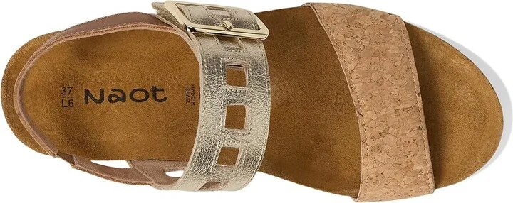 Naot Dynasty Women's Shoes Cork Leather/Radiant Gold Leather/Latte Brown Leather : EU 39 (US Women's 8) M - Image 2