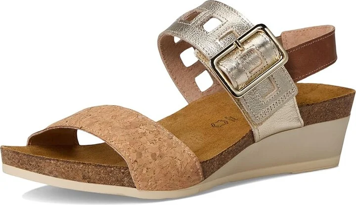 Naot Dynasty Women's Shoes Cork Leather/Radiant Gold Leather/Latte Brown Leather : EU 39 (US Women's 8) M - Image 5