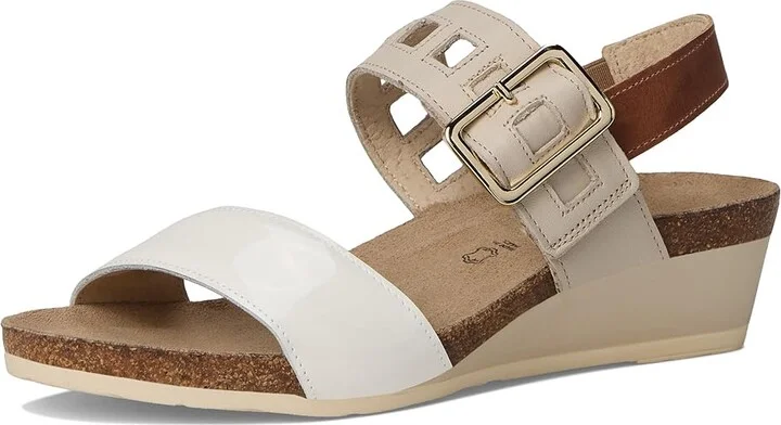 Naot Dynasty Women's Shoes Porcelain Patent Leather/Ivory Leather/Latte Brown Leather : EU 37 (US Women's 6) M - Image 5