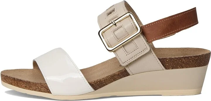 Naot Dynasty Women's Shoes Porcelain Patent Leather/Ivory Leather/Latte Brown Leather : EU 37 (US Women's 6) M - Image 6