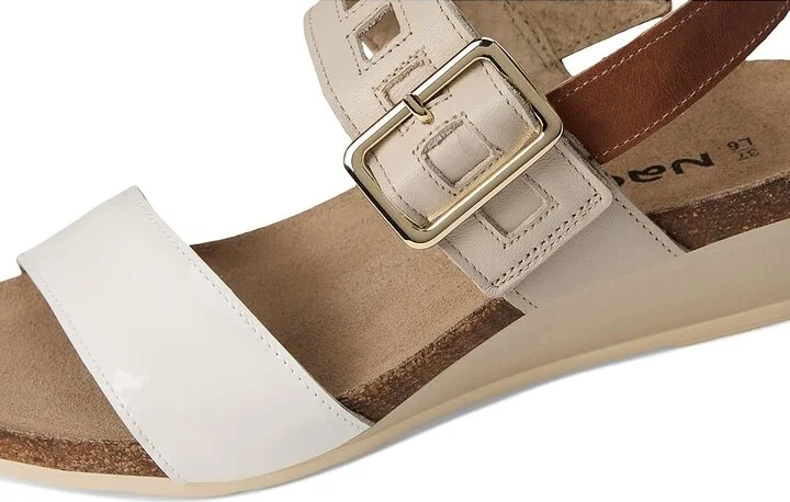 Naot Dynasty Women's Shoes Porcelain Patent Leather/Ivory Leather/Latte Brown Leather : EU 37 (US Women's 6) M - Image 7