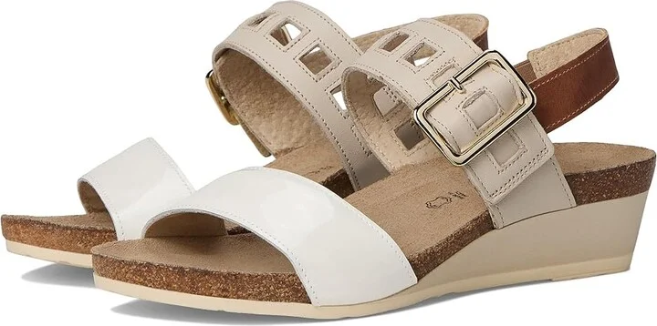 Naot Dynasty Women's Shoes Porcelain Patent Leather/Ivory Leather/Latte Brown Leather : EU 37 (US Women's 6) M