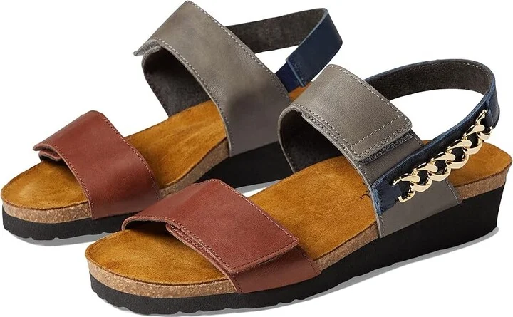Naot Eliana Women's Shoes Chestnut/Foggy Gray/Ink Leather Combination : EU 37 (US Women's 6) M
