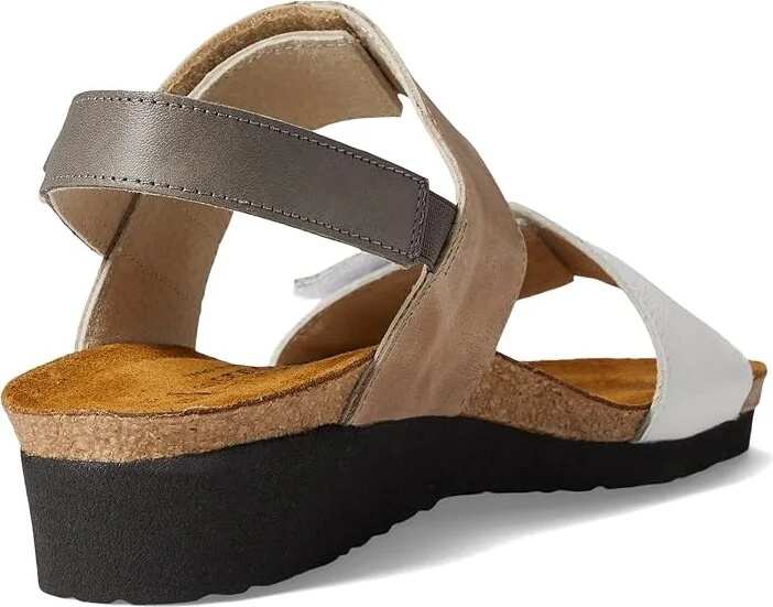 Naot Eliana Women's Shoes White/Khaki Beige/Foggy Gray Combination : EU 35 (US Women's 4) M, Leather - Image 4