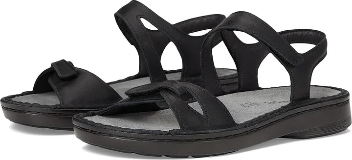 Naot Evora Women's Sandals Jet Black Leather : EU 37 (US Women's 6) M