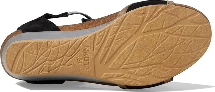 Naot Fiona Women's Sandals Black Velvet Nubuck/Khaki Beige Leather/Silver Mirror Leather : EU 37 (US Women's 6) M - Image 4