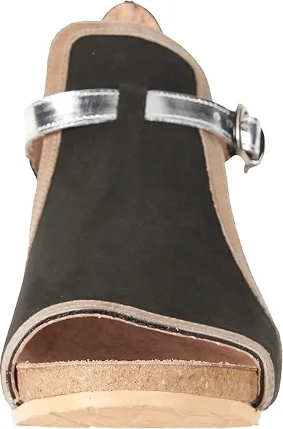 Naot Fiona Women's Sandals Black Velvet Nubuck/Khaki Beige Leather/Silver Mirror Leather : EU 37 (US Women's 6) M - Image 6