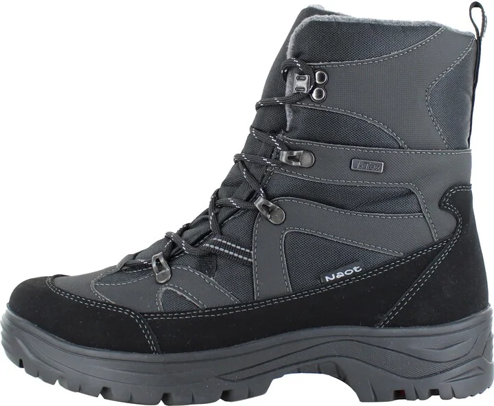 NAOT Footwear Men's Moose Snow Boot Black Faux Leather/Textile - 7-7.5 M-W US