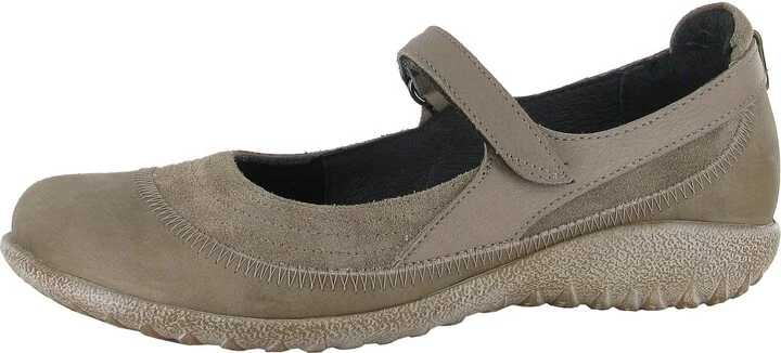 NAOT Footwear Women's Kirei Wide Mary Jane Almond Suede/Bark Nubuck/Soft Stone Lthr - 6-6.5 W US