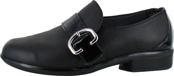 NAOT Footwear Women's Viscol Loafer Jet Black Lthr/Black Crinkle Patent Lthr - 9-9.5 M US