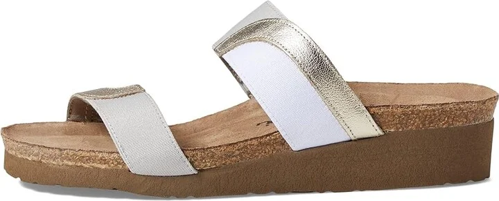 Naot Frankie Women's Shoes Radiant Gold Leather/Ice Gray and White Stretch : EU 41 (US Women's 10) M - Image 5
