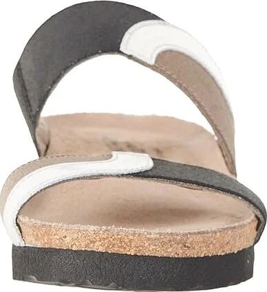 Naot Frankie Women's Shoes Silver Mirror Leather/Gloss Black Stretch/Khaki Patina Elastic : EU 36 (US Women's 5) M - Image 6