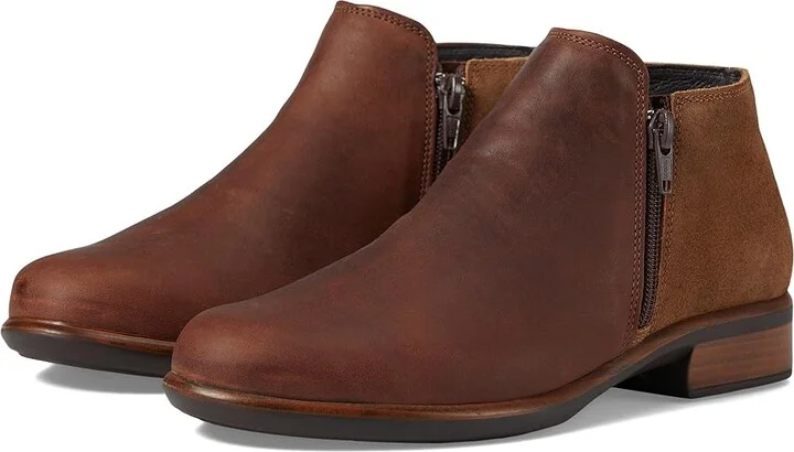 Naot Helm Women's Boots Soft Cognac Leather/Antique Brown Suede : EU 35 (US Women's 4) M, Leather/Suede