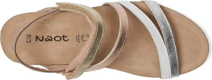 Naot Hero Women's Shoes Soft Silver Leather/White/Gold Leather Combination : EU 35 (US Women's 4) M - Image 2