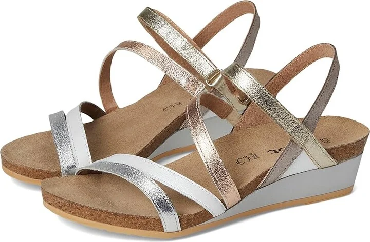 Naot Hero Women's Shoes Soft Silver Leather/White/Gold Leather Combination : EU 35 (US Women's 4) M