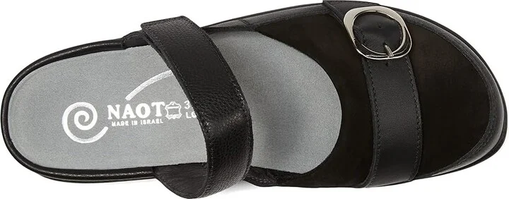 Naot Hongi Women's Shoes Soft Black Leather/Black Velvet Nubuck : EU 36 (US Women's 5) M, Leather/Nubuck - Image 2