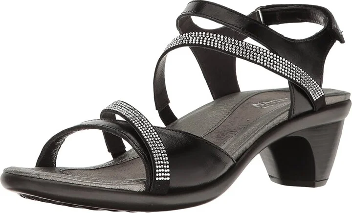 Naot Innovate Women's Shoes Black Madras Leather/Black Microfiber/Clear Rhinestones : EU 35 (US Women's 4) M - Image 2