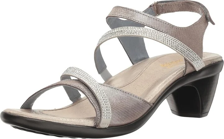 Naot Innovate Women's Shoes Silver Threads Leather/Beige Microfiber/Clear Rhinestones : EU 35 (US Women's 4) M - Image 2