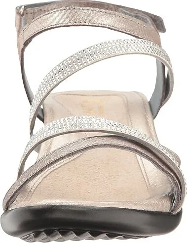 Naot Innovate Women's Shoes Silver Threads Leather/Beige Microfiber/Clear Rhinestones : EU 35 (US Women's 4) M - Image 6