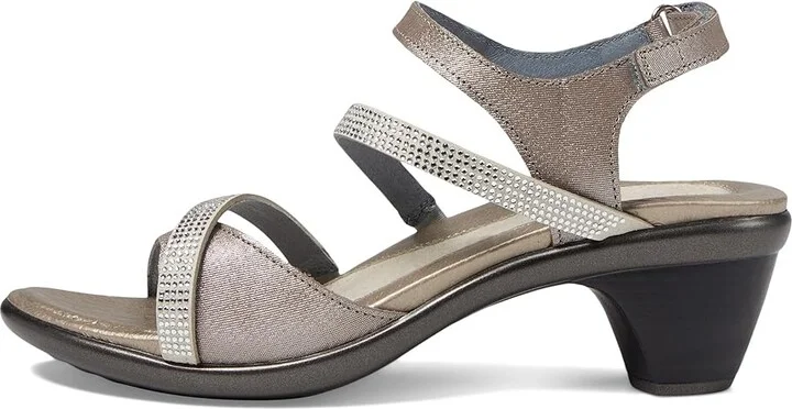 Naot Innovate Women's Shoes Silver Threads Leather/Beige Microfiber/Clear Rhinestones : EU 35 (US Women's 4) M - Image 7