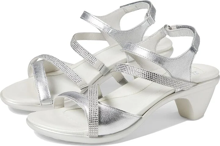 Naot Innovate Women's Shoes Soft Silver Leather/Clear Rhinestones : EU 35 (US Women's 4) M