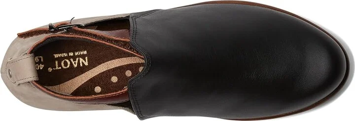 Naot Kamsin Women's Boots Jet Black Leather/Stone Nubuck/Luggage Brown Leather : EU 38 (US Women's 7) M, Leather/Suede - Image 3
