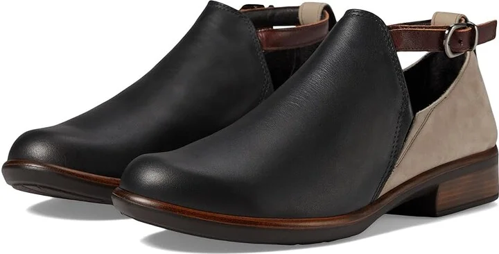 Naot Kamsin Women's Boots Jet Black Leather/Stone Nubuck/Luggage Brown Leather : EU 38 (US Women's 7) M, Leather/Suede