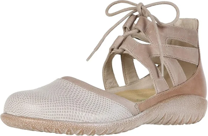 Naot Kata Women's Shoes Beige Lizard Leather/Khaki Beige Leather/Arizona Tan Leather : EU 35 (US Women's 4) M - Image 2